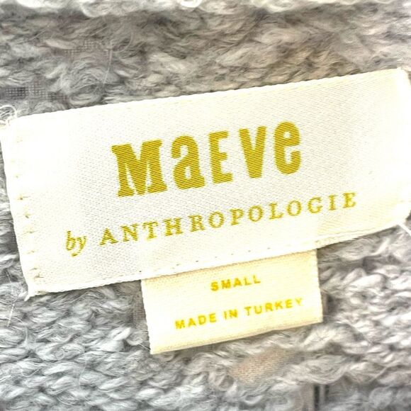 ANTHROPOLOGIE Maeve Pointe Le Cardigan Rhinestone Buttons Gray S - Picture 8 of 10